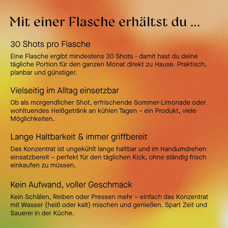 Ingwerkonzentrat mit Pfirsich und Thaibasilikum (B2B)