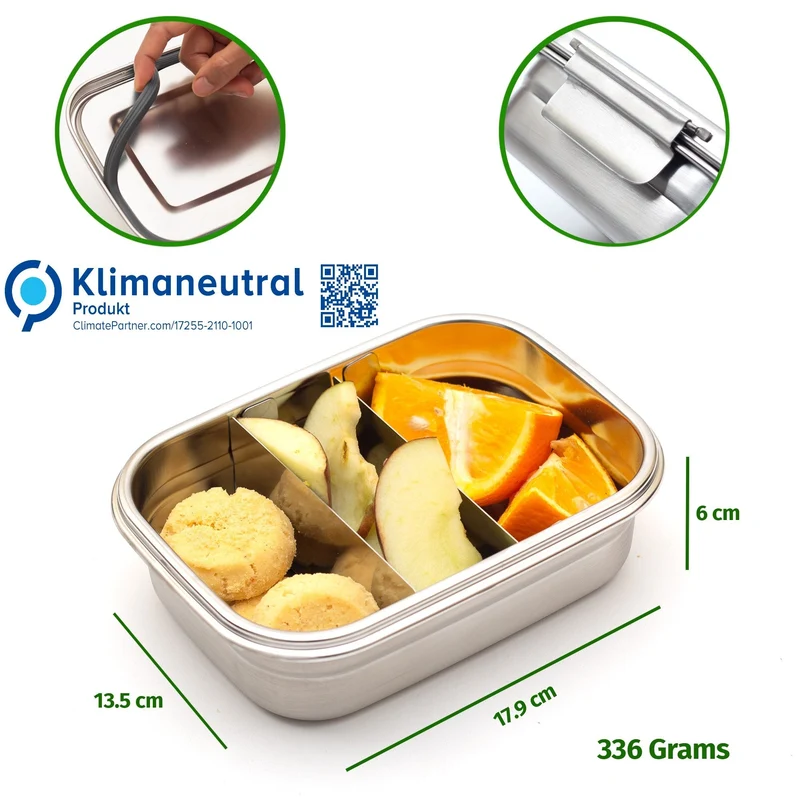 Sotfclip Brotdosen Bundle: 3 x 780ml mit Trennwänden für Kinder