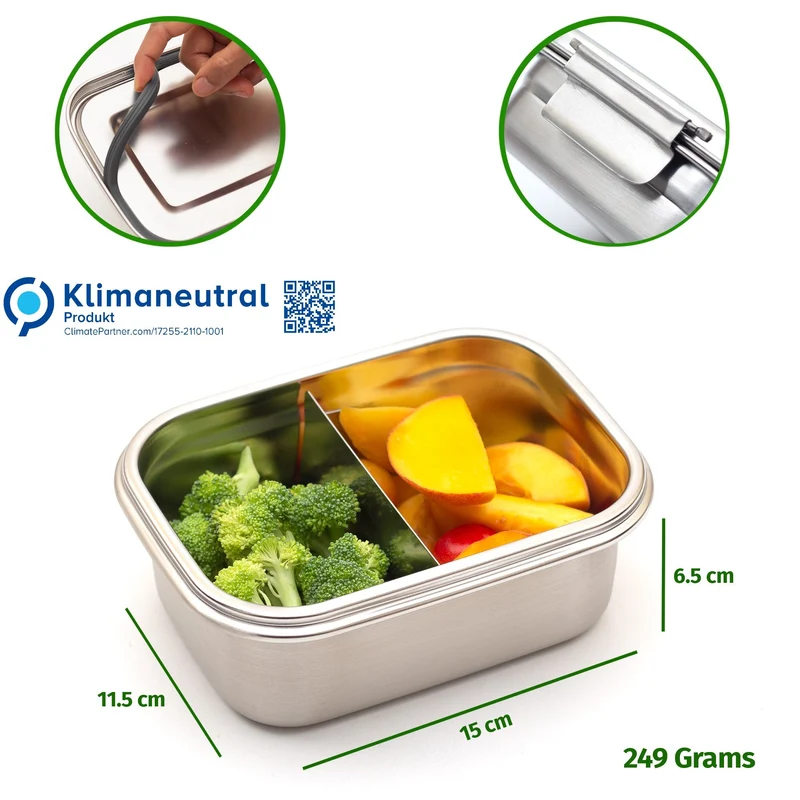 Sotfclip Brotdosen Bundle: 550ml, 780ml und 1260ml mit Trennwänden für Kinder