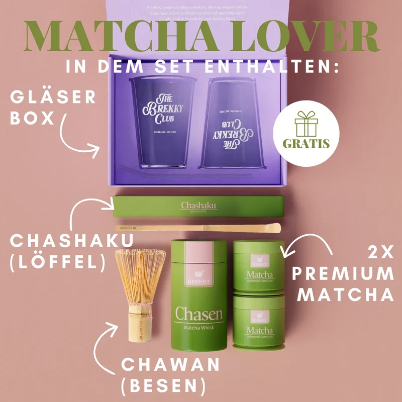 BIO Matcha Probierpaket - Starter Set mit GRATIS Gläsern