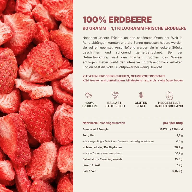 Gefriergetrocknete Erdbeeren