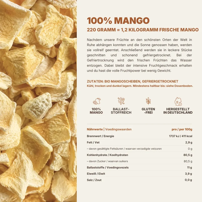 Gefriergetrocknete Mango BIO