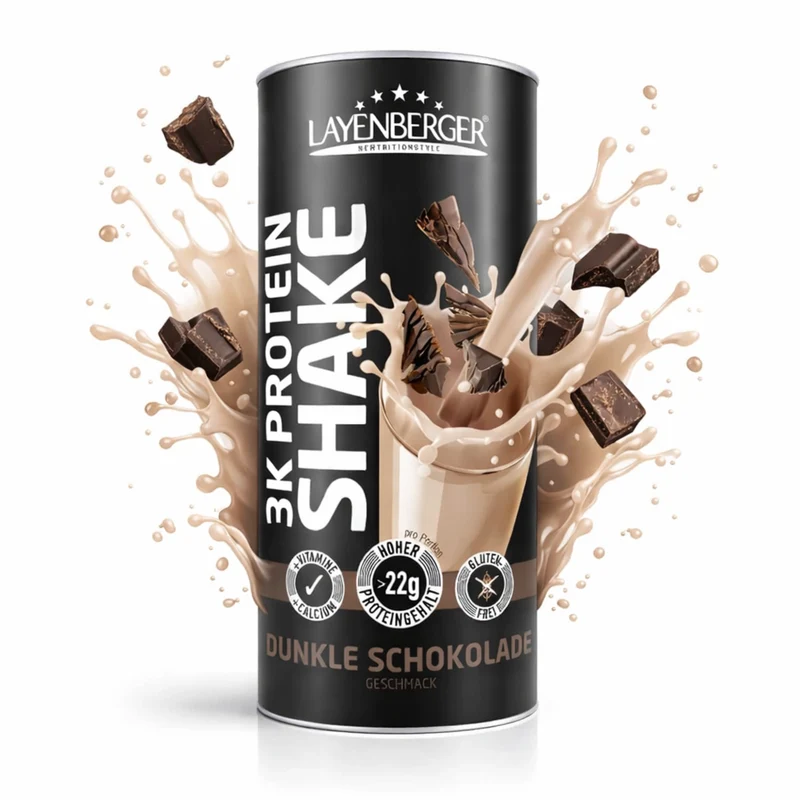 3K PROTEIN SHAKE Dunkle-Schokolade 3er Karton