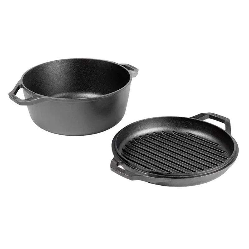 Juego de cacerola con tapa grill multifunción de hierro Lodge