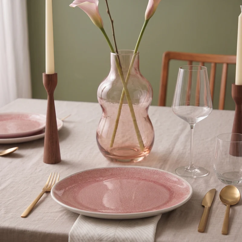 Cookinglife Geschirrset Nola Rosa 18-teilig / 6 Personen - 6 Speiseteller, 6 Frühstücksteller und 6 Schalen