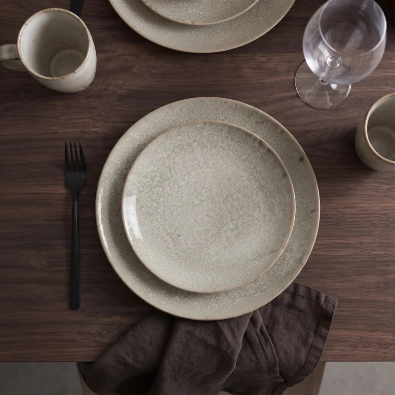 Cookinglife Geschirrset Linen Beige 18-teilig / 6 Personen - 6 Speiseteller, 6 Frühstücksteller und 6 Schalen