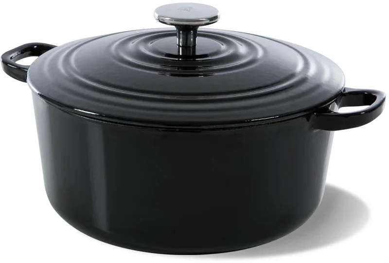 BK Topfset Bourgogne Jet Black Gusseisen 3-teilig - Bräter ø 24, 28 cm & Grillpfanne 26x26 cm - geeignet für alle Wärmequellen