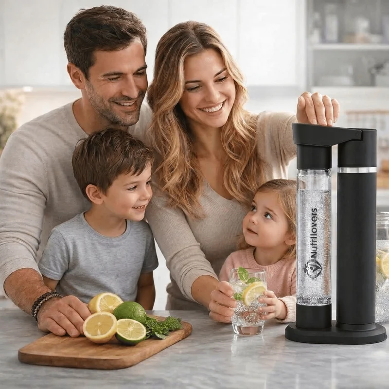 Wassersprudler NUTRI-STREAM (B) | Soda Maker Edelstahl Schwarz, BPA-frei