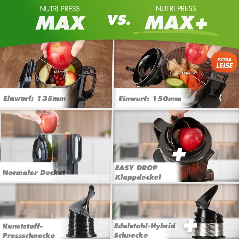 Slow Juicer NUTRI-PRESS MAX+ (B) Ganze Früchte entsaften - 150mm