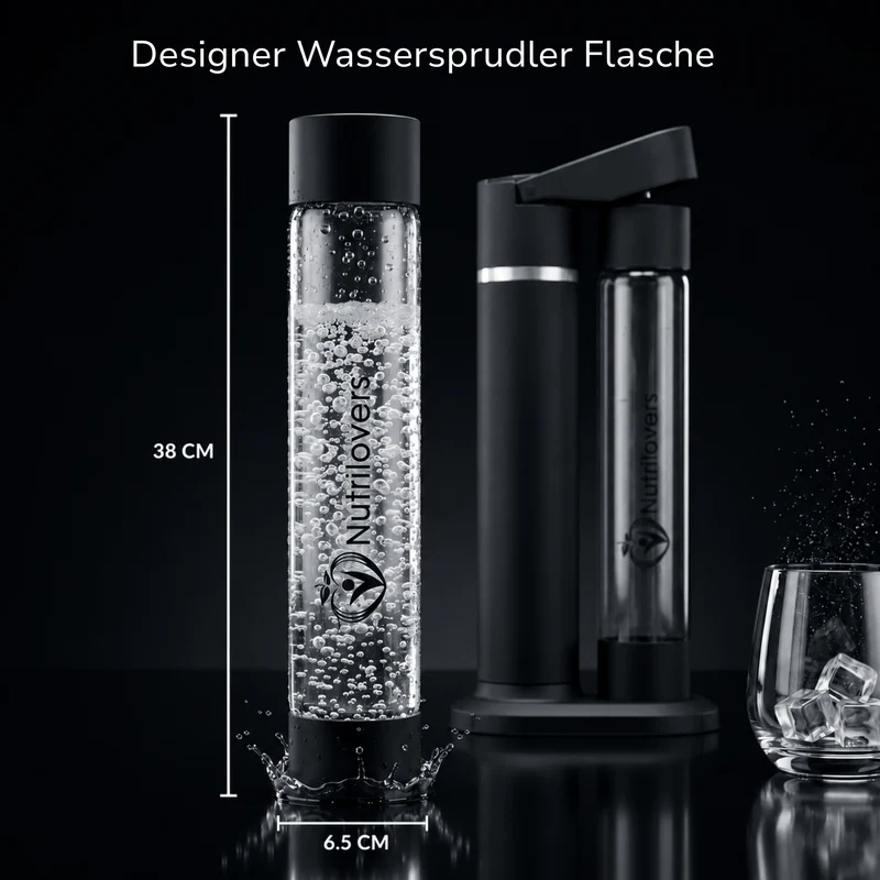 Wassersprudler NUTRI-STREAM Soda Maker Edelstahl Schwarz, BPA-frei