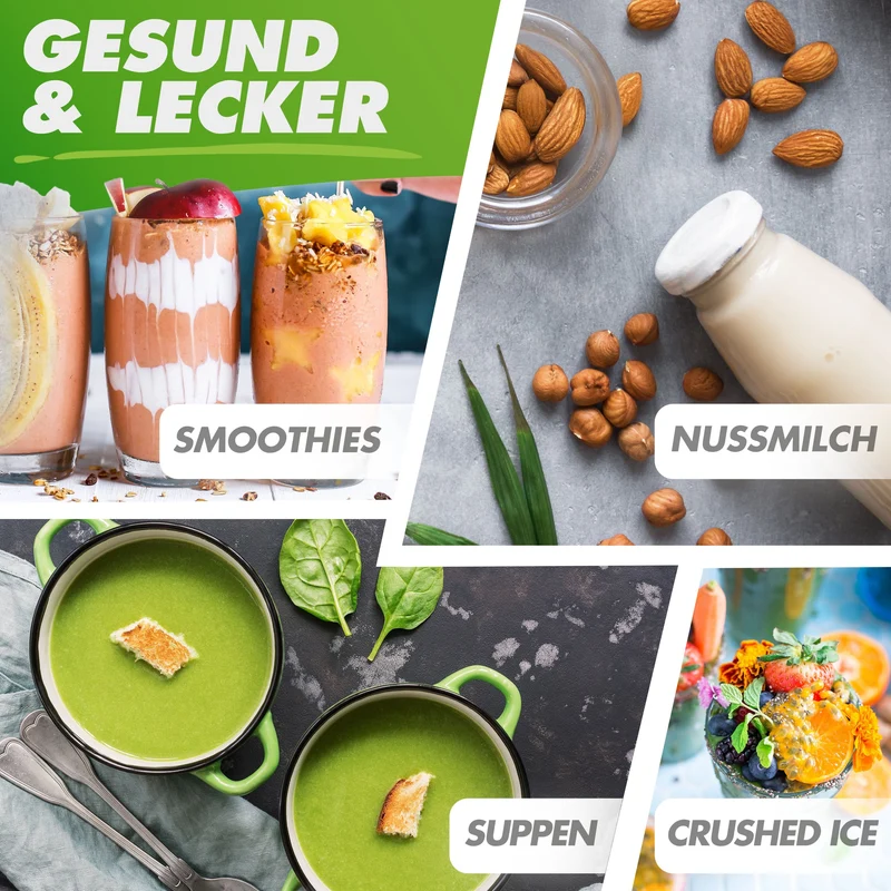NUTRI-BLENDER GLAS (B) Standmixer mit Glasbehälter, 1300W, 3 Programme inkl. Rezeptbuch