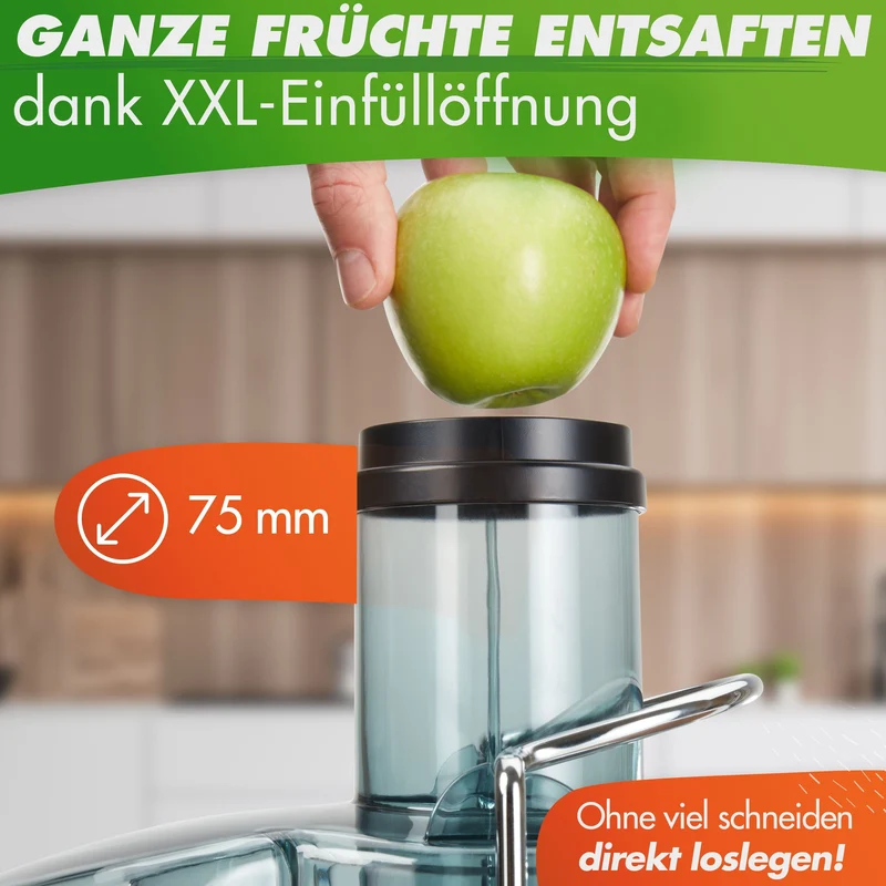 QUICK-JUICER MAX (B) Zentrifugal-Entsafter mit XXL-Einwurf