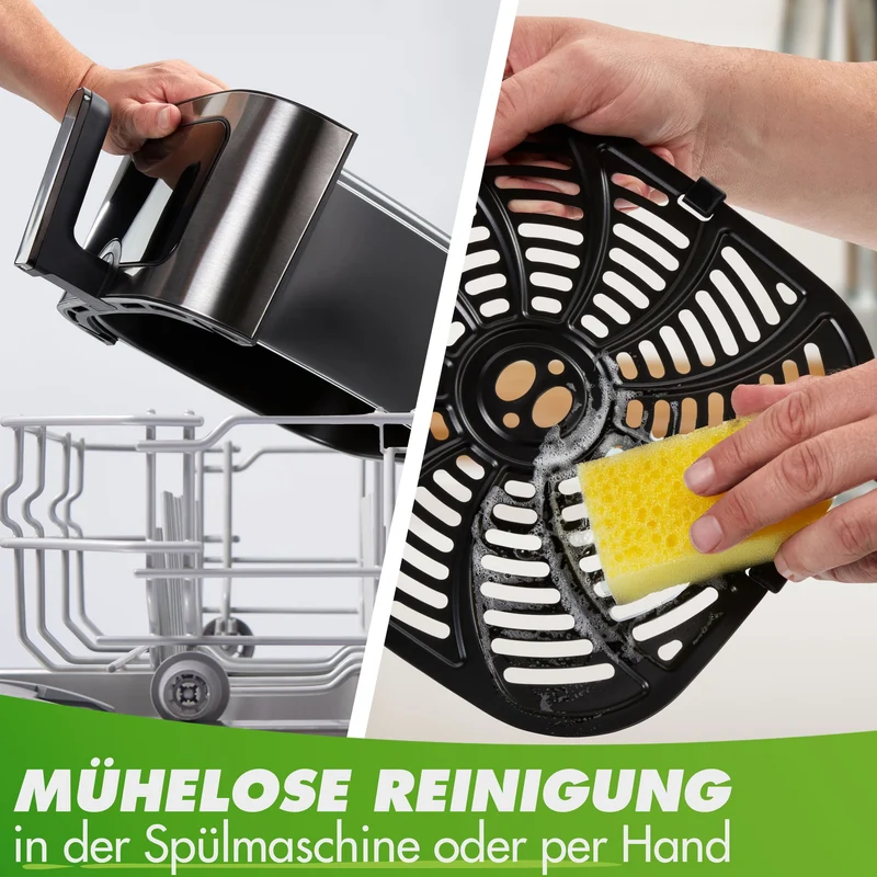 Heißluftfritteuse NUTRI-FRYER Edelstahl, 8L, 2000W, Ober-& Unterhitze