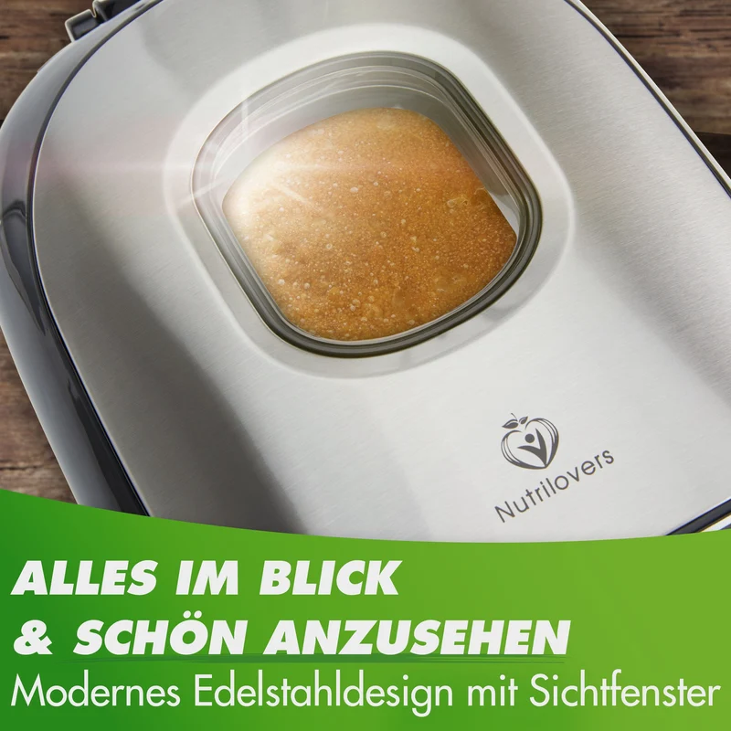 Brotbackautomat NUTRI-BREAD-MAKER Edelstahl, 19 Programme, 3 Brotgrößen