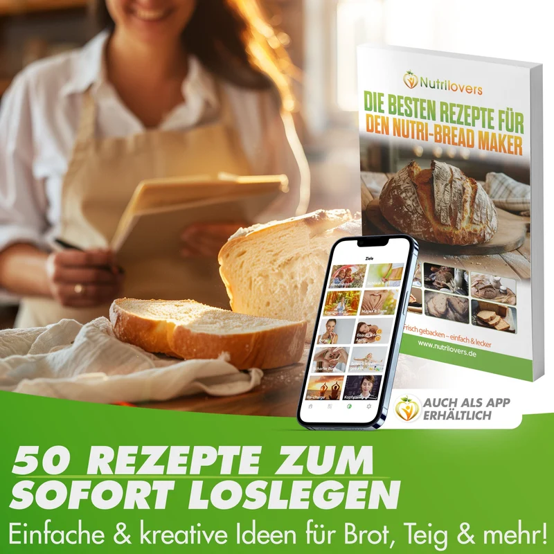Brotbackautomat NUTRI-BREAD-MAKER Edelstahl, 19 Programme, 3 Brotgrößen