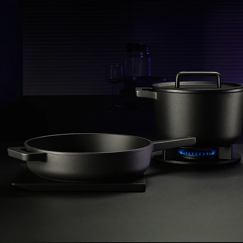 Conjunto de cocotte y sartén de hierro fundido Flavour WMF
