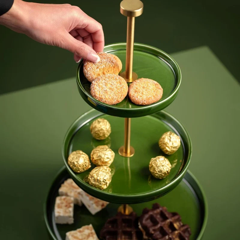 ASA Selection "grande" Etagere 3-stufig verde gold