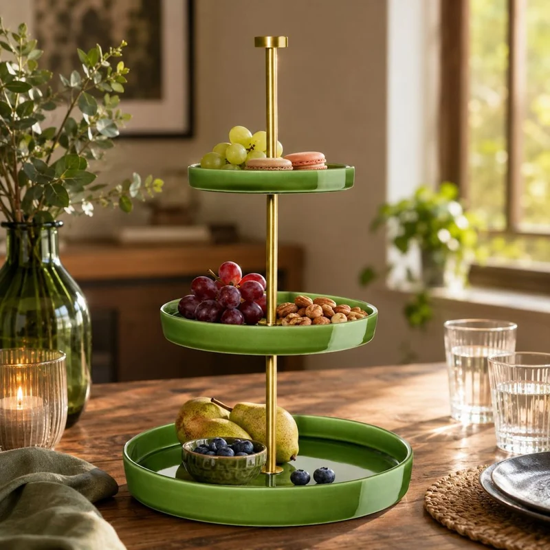 ASA Selection "grande" Etagere 3-stufig verde gold