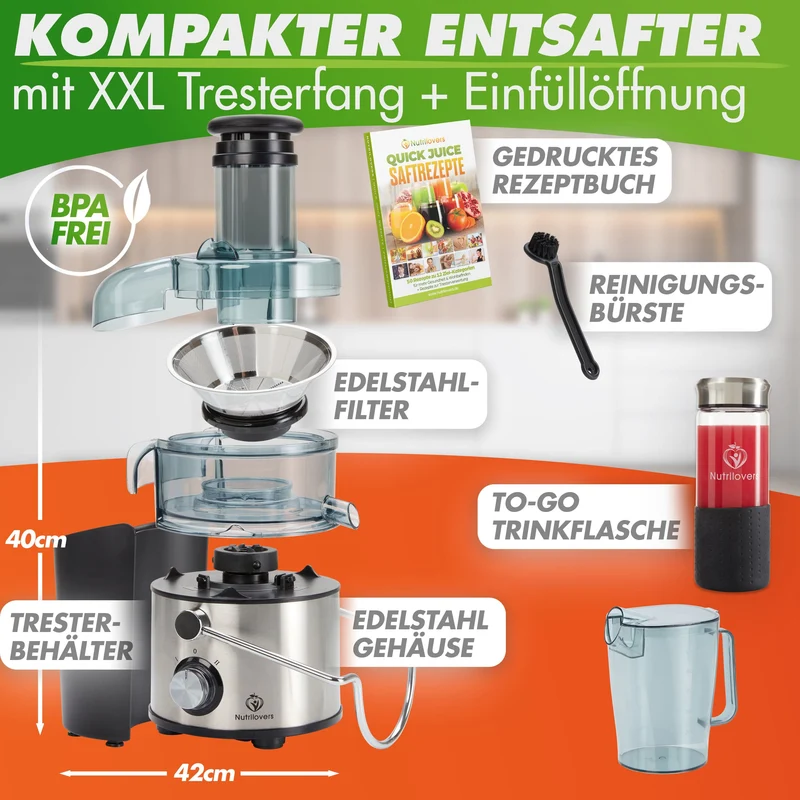 Entsafter QUICK-JUICER MAX Zentrifugal-Entsafter mit XXL-Einwurf