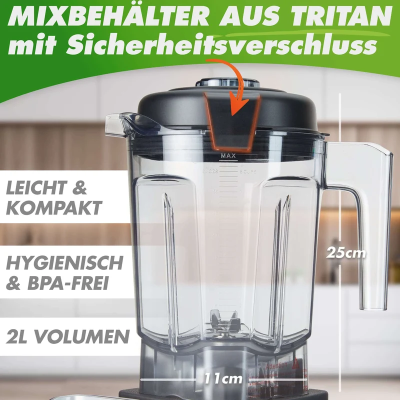 NUTRI-BLENDER MAX+ (B) Hochleistungsmixer 2000W Standmixer von Nutrilovers