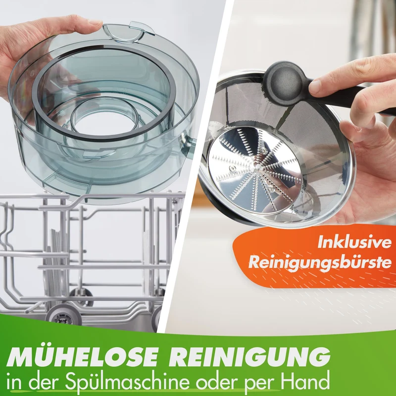 QUICK-JUICER (B) Zentrifugal-Entsafter mit XXL-Einfüllöffnung und Edelstahl-Sieb