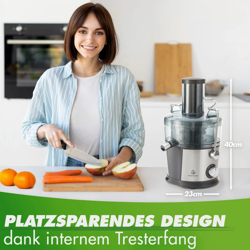 QUICK-JUICER (B) Zentrifugal-Entsafter mit XXL-Einfüllöffnung und Edelstahl-Sieb
