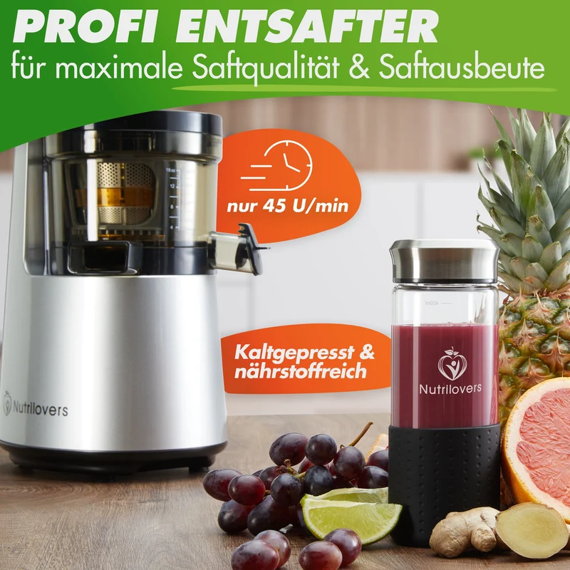 NUTRI-PRESS NO.1 (B) Slow Juicer Vertikal mit 3 Sieben | BPA-frei