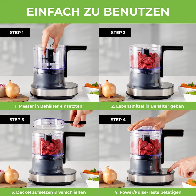 NUTRI-CHOPPER 4D (B) Zerkleinerer Multifunktional| 100% BPA-frei