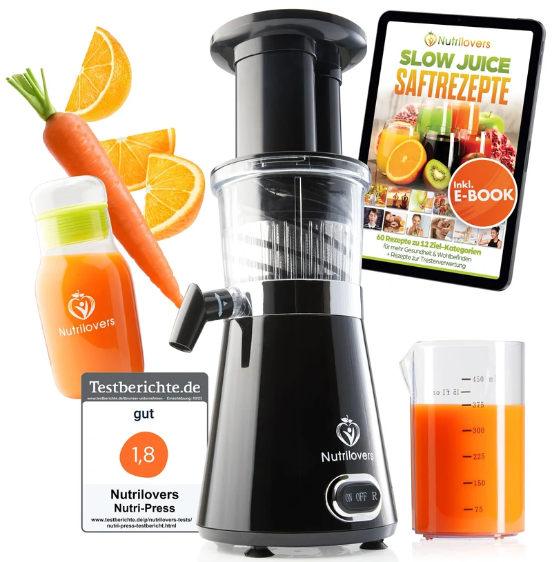 NUTRI-PRESS (B) Black Pepper Slow Juicer für Einsteiger | BPA-Frei