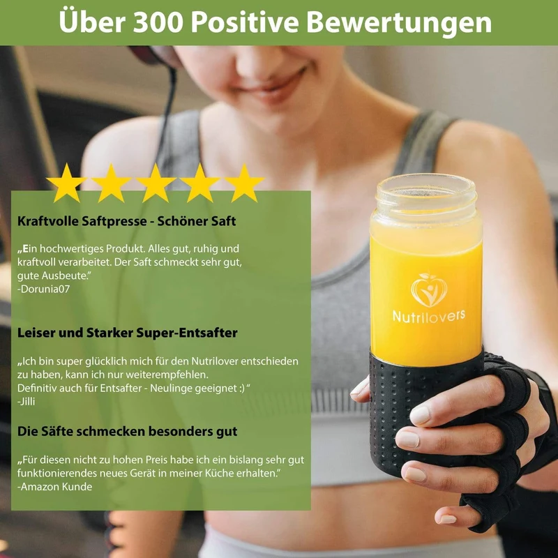 Trinkflasche NUTRI-BOTTLE ICE Gefrierfeste Slow Juice Glasflasche