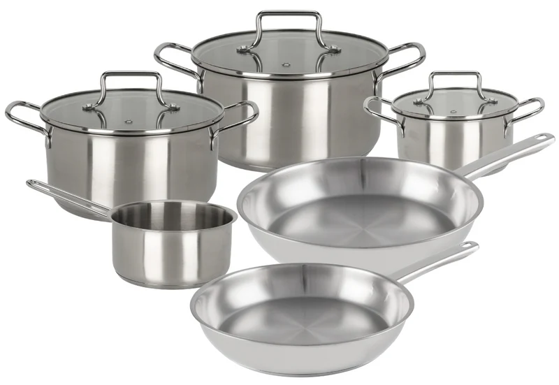Cookinglife Topfset Essential Steel 6-Teilig - Edelstahl - Kochtopf ø 16, 18, 20 cm & Stielkasserolle ø 16 cm + Bratpfanne Superior ø 24 & 28 cm - geeignet für alle Wärmequellen