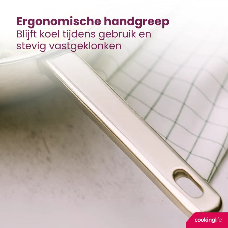 Cookinglife Bratpfanne Superior Edelstahl Ø 24 cm – geeignet für alle Wärmequellen – ohne Antihaftbeschichtung