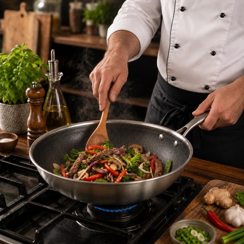 Cookinglife Pfannenset HexaCook Hybride Pfanne 3-teilig - Bratpfanne ø 24 & 28 cm + Wokpfanne Ø 28 cm - NON STICK - geeignet für alle Wärmequellen - keramische Antihaftbeschichtung