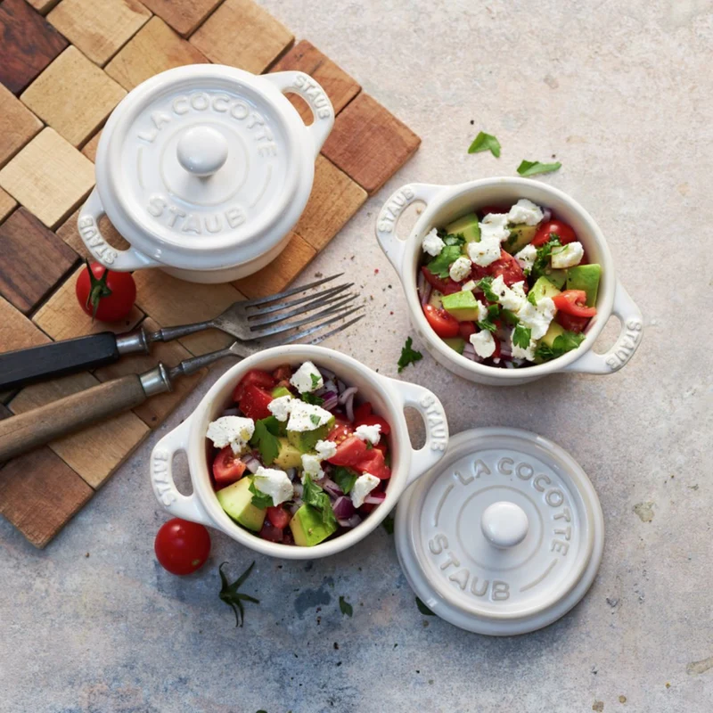 Set de 4 mini cocottes cerámicas Staub