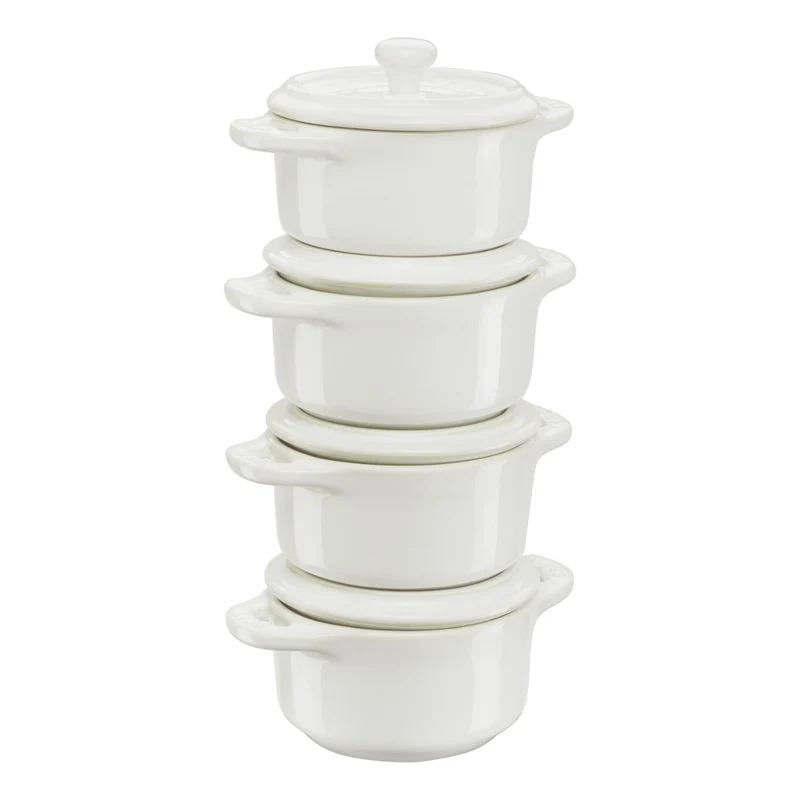 Set de 4 mini cocottes cerámicas Staub