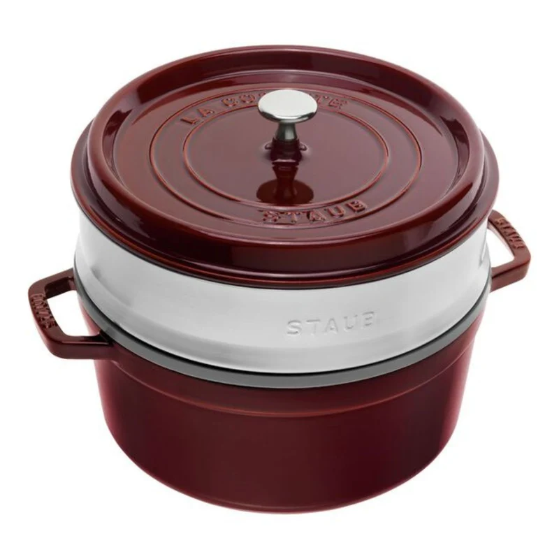 Cocotte de hierro fundido con vaporera de inox Staub