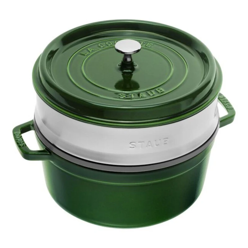 Cocotte de hierro fundido con vaporera de inox Staub