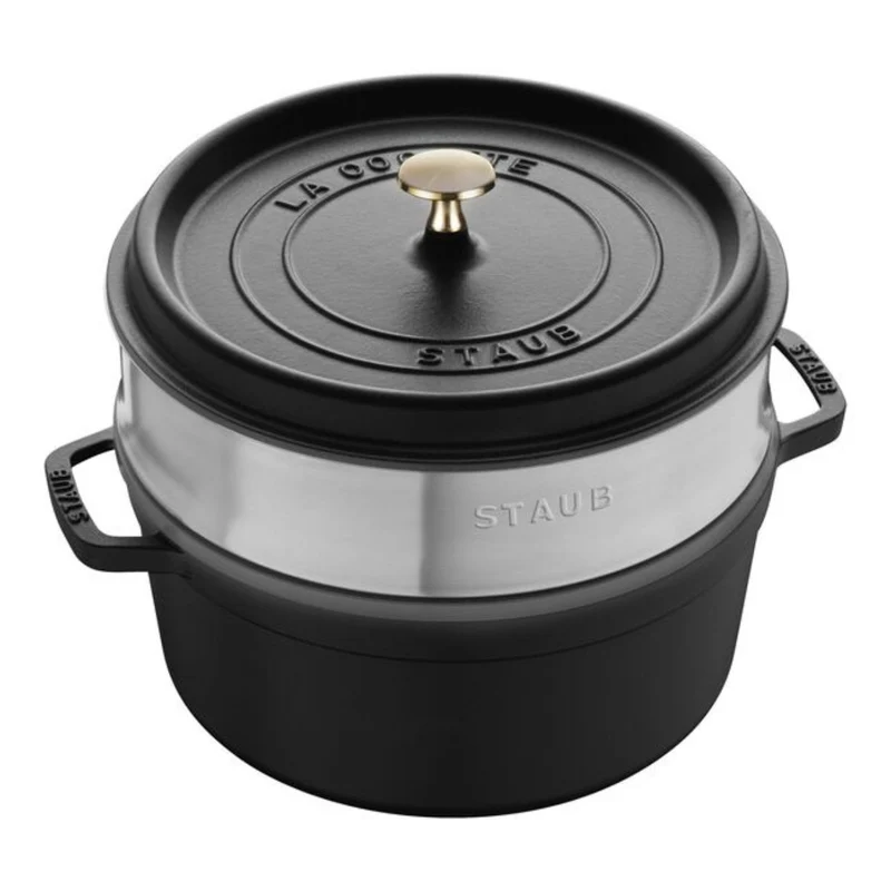 Cocotte de hierro fundido con vaporera de inox Staub