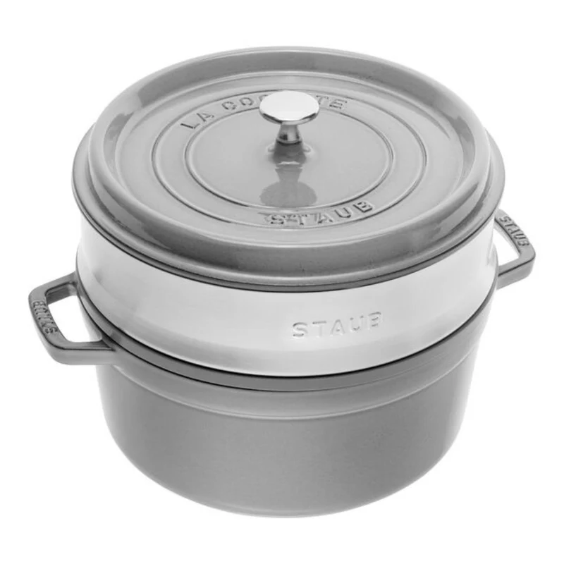 Cocotte de hierro fundido con vaporera de inox Staub