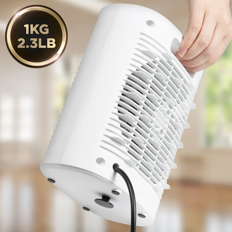 Duronic HV32 WE Heizlüfter, 2000 Watt Elektroheizung für Steckdose, kleine Mini Heizung als Fußwärmer, Elektroheizkörper mit 2 Stufen, Kaltfunktion