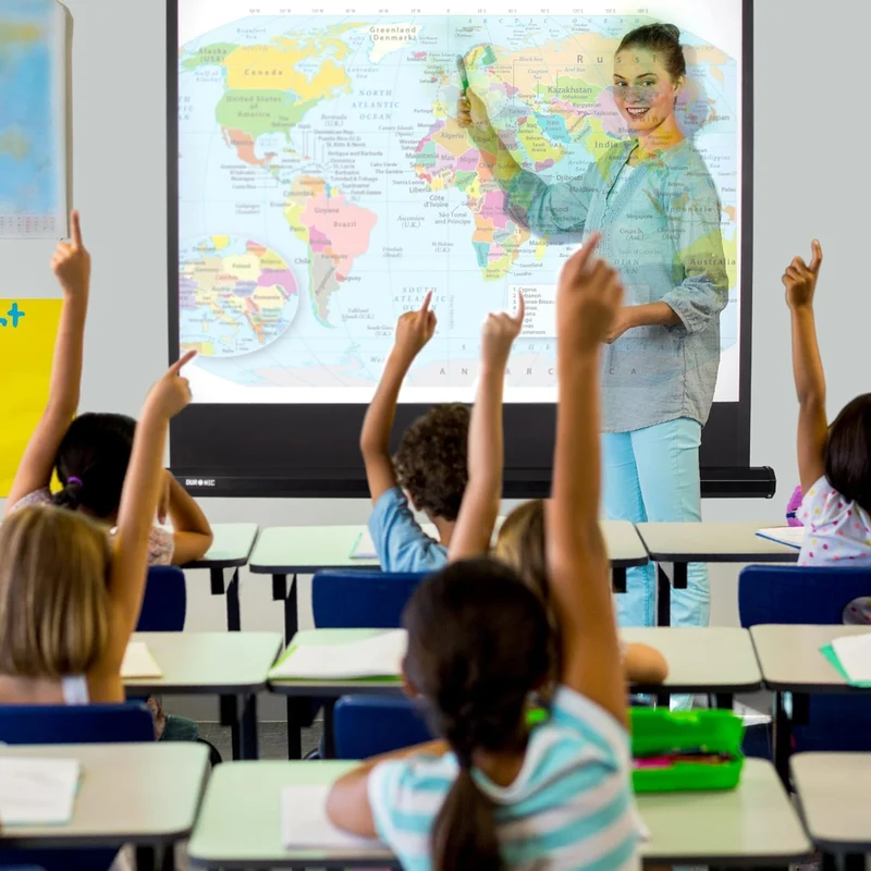 Duronic TPS75 16:9 Leinwand, 75" Stativleinwand, Stativ Beamerleinwand mit 166 x 93 cm Fläche, Heimkino mit 4K Full HD 3D, Projektorleinwand für Schule und Büro, Präsentationsleinwand