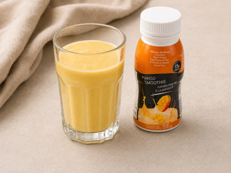 Mango smoothie drank flesje