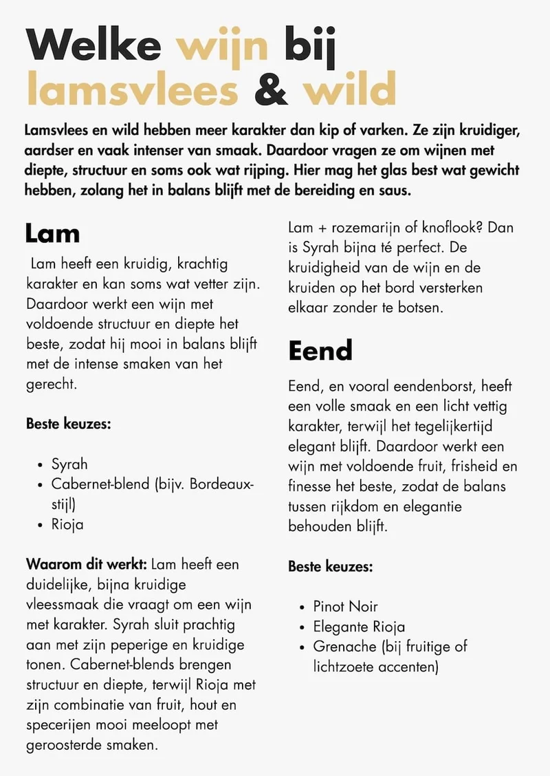 Welke wijn bij welk gerecht?