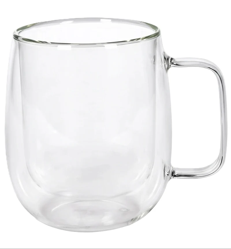 Cookinglife Doppelwandige Latte Macchiato- / Teegläser mit Henkel - 400 ml - 2 Stück