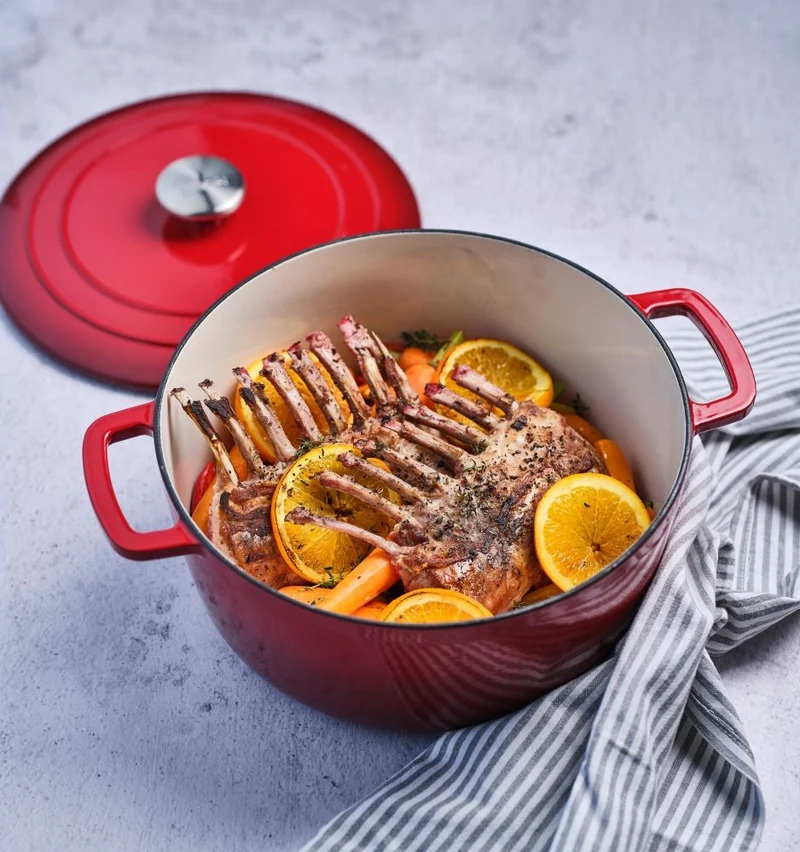 Cosy & Trendy Bräter Fontestic Traditionelle rote aus Gusseisen Ø 24 cm / 4,6 Liter – emailliert