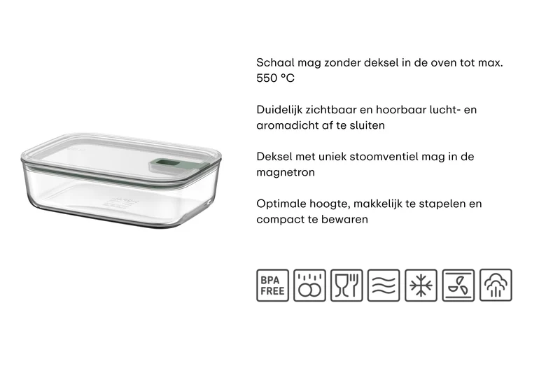 Mepal Glas Frischhaltedose EasyClip Nordic Sage - 700 ml