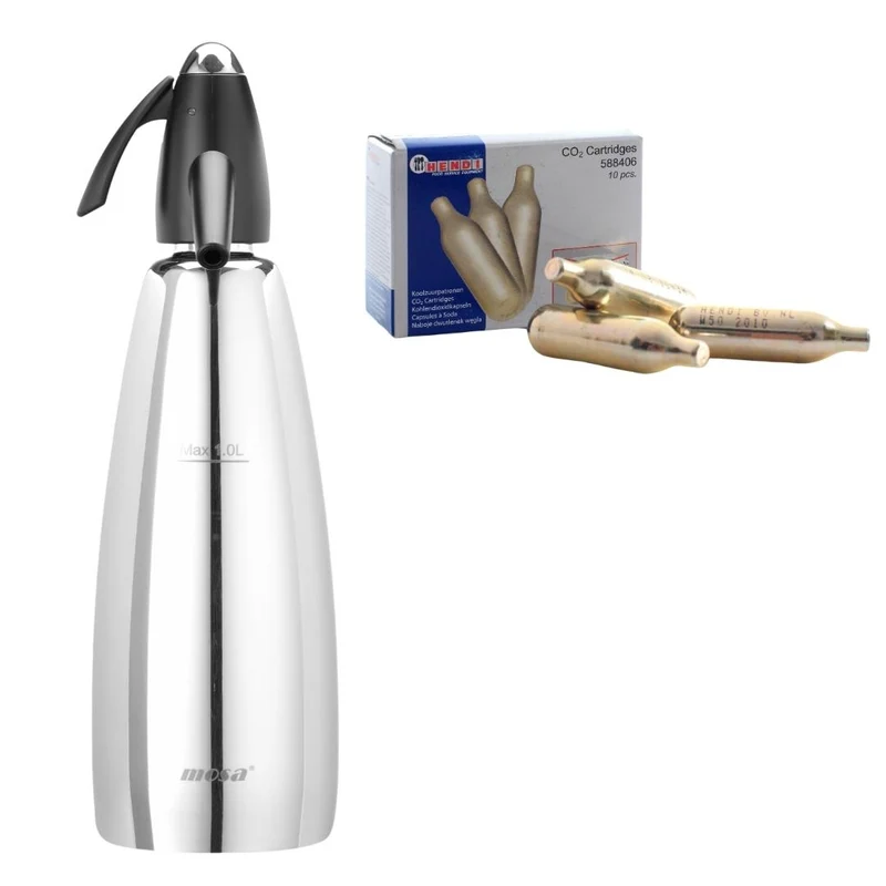 Spuitwaterfles met koolzuurpatronen