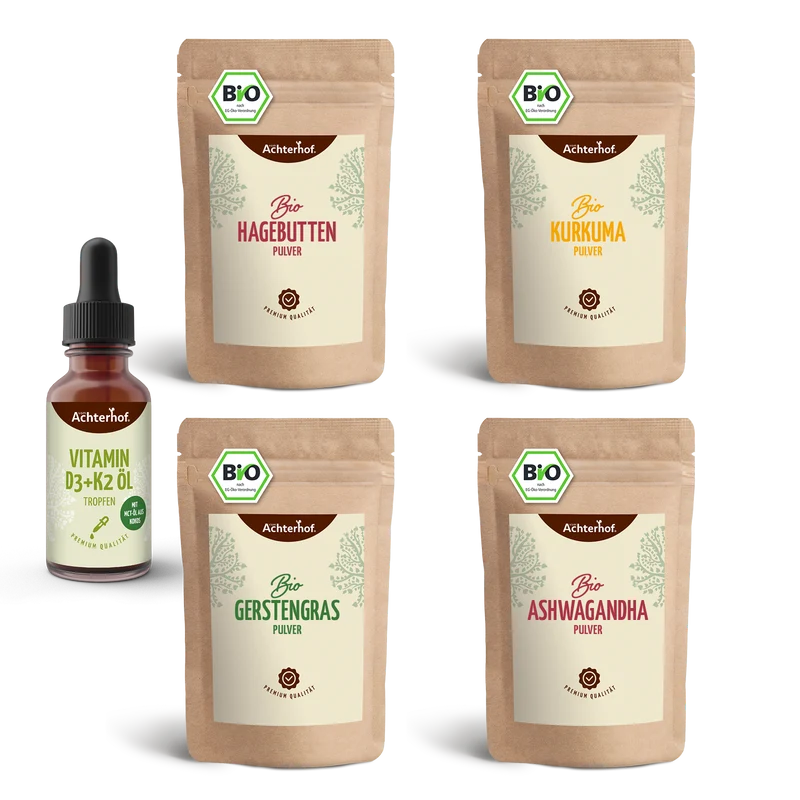 Goldene Milch Mischung 5er Set mit Vitamin D3 + K2