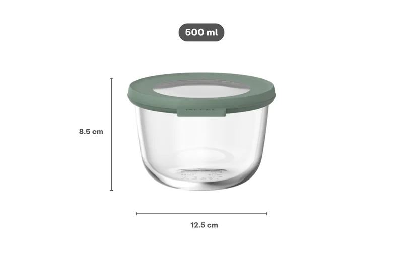 Mepal Glas Frischhaltedose Cirqula Nordic Sage Rund - 500 ml
