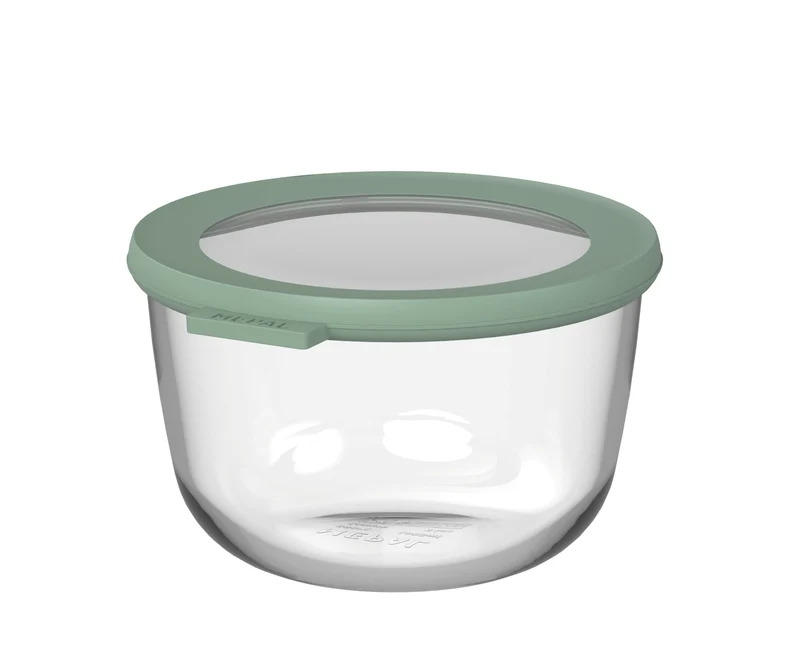 Mepal Glas Frischhaltedose Cirqula Nordic Sage Rund - 1 Liter